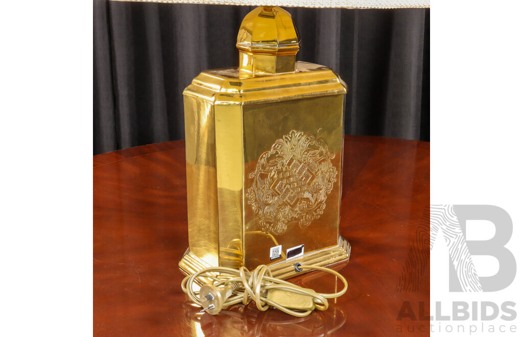 Pressed Metal Table Lamp with Brass Finish by Wildwood Lamps