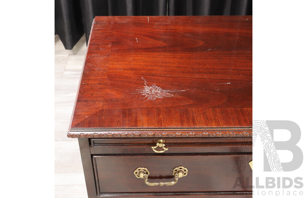 Pair of Three Drawer Mahogany Bedside Chests with Book Slides by Century Furniture