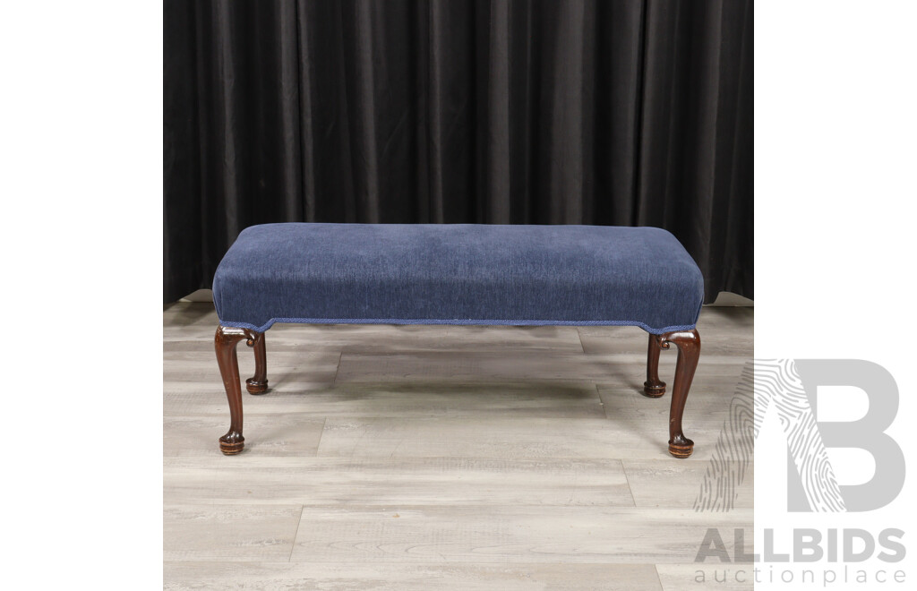 Georgian Style Foot Stool with Upholstered Top