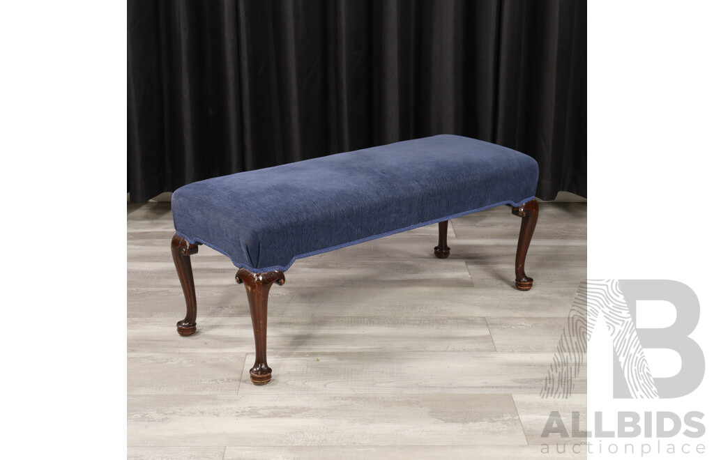 Georgian Style Foot Stool with Upholstered Top