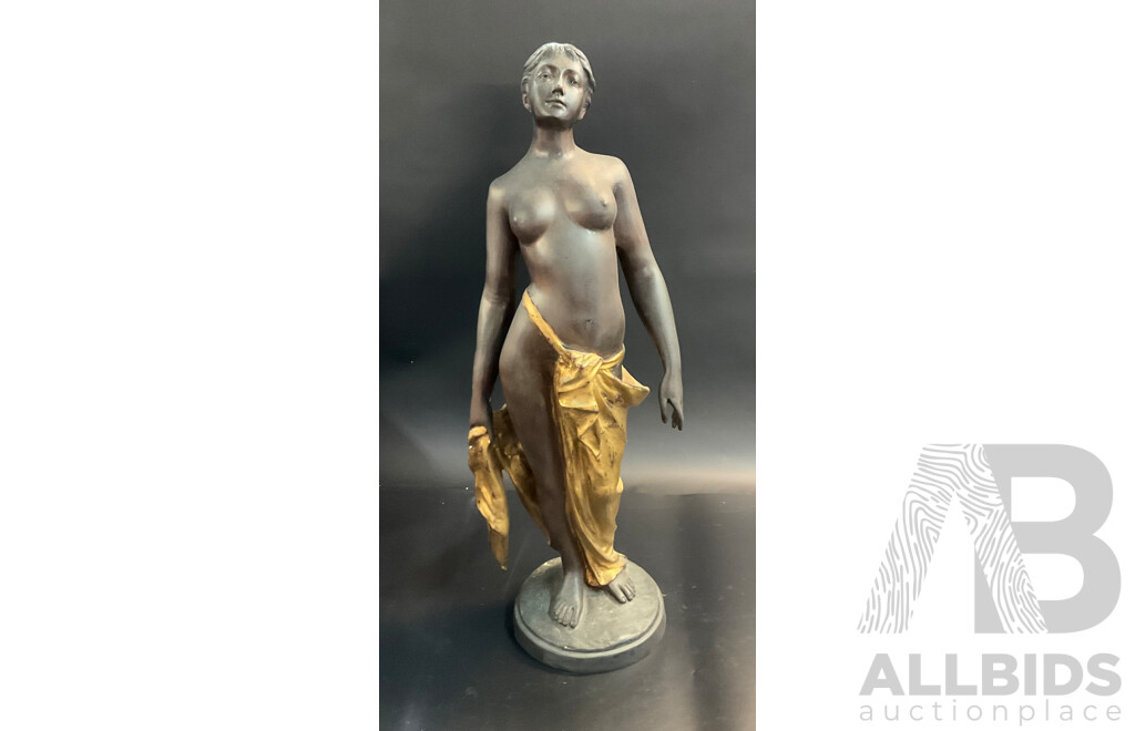 Adolf Brutt Reproduction Art Deco Female Nude Bronze Figure