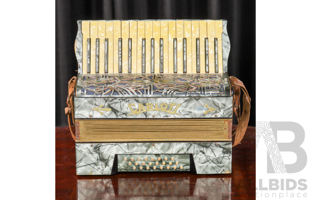 Vintaged Cased Piano Accordian by Carola