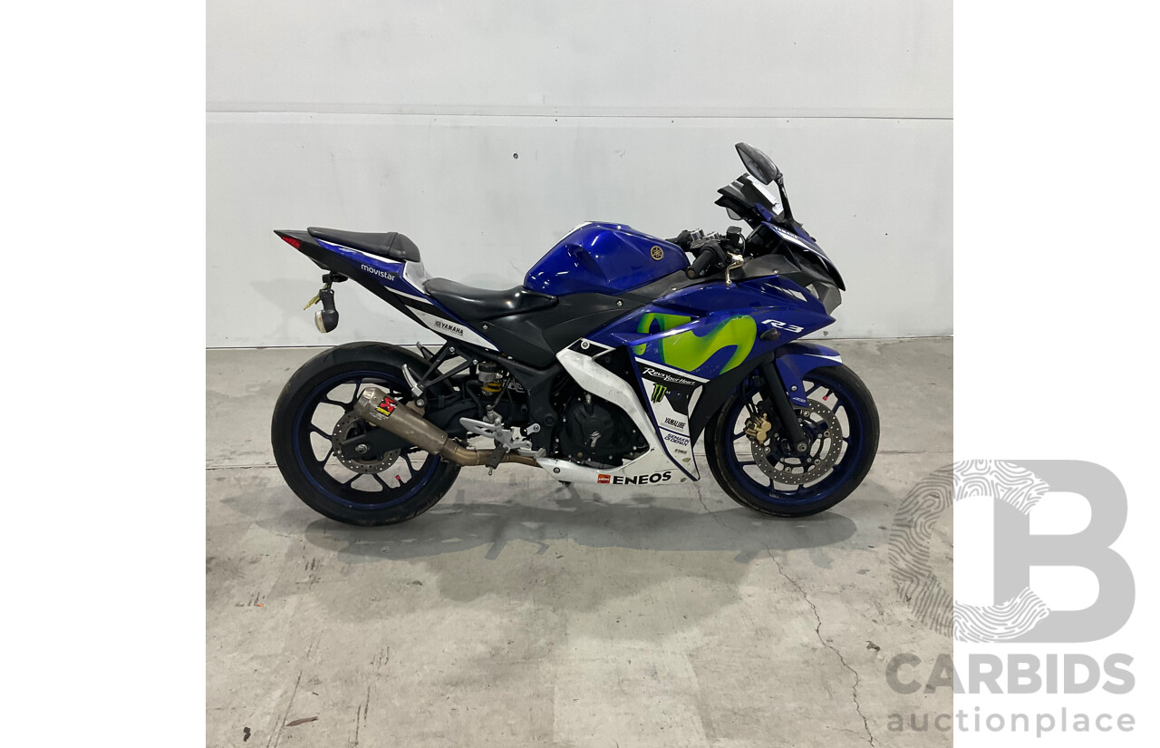 2016 YAMAHA YZF-R3 MOTOR CYCLE - BLUE