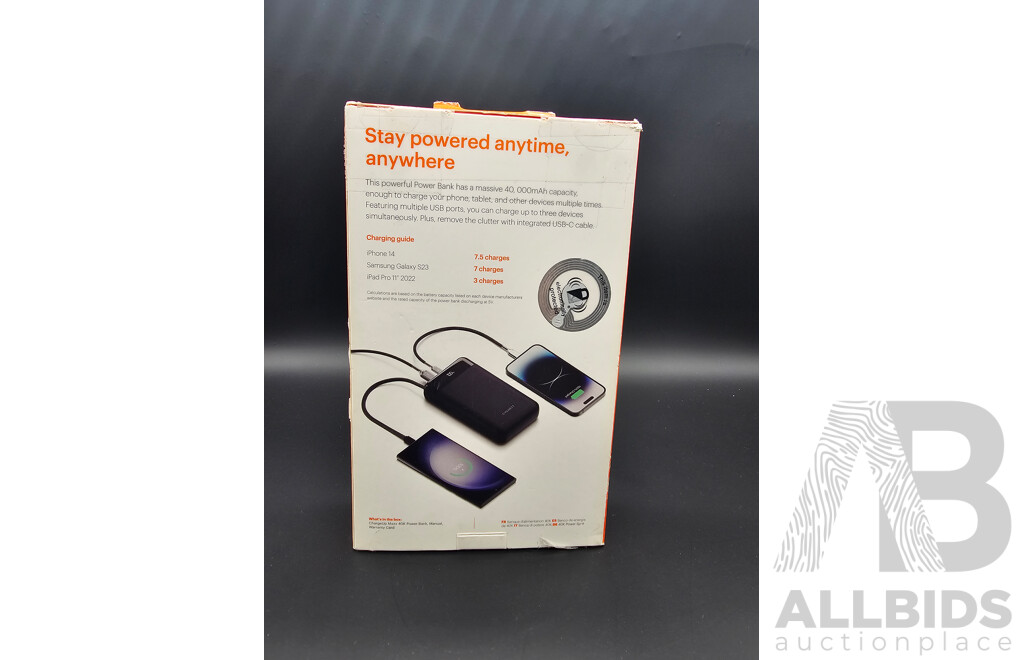 CYGNETT 40k Power Bank with Intergrated USB-C Cable