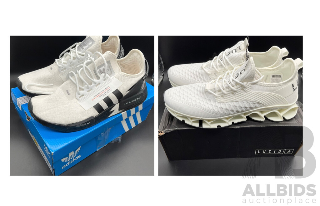 ADIDAS NMD_ R1.V2 Size US11 & LUCID White/Black Shoes Size US13