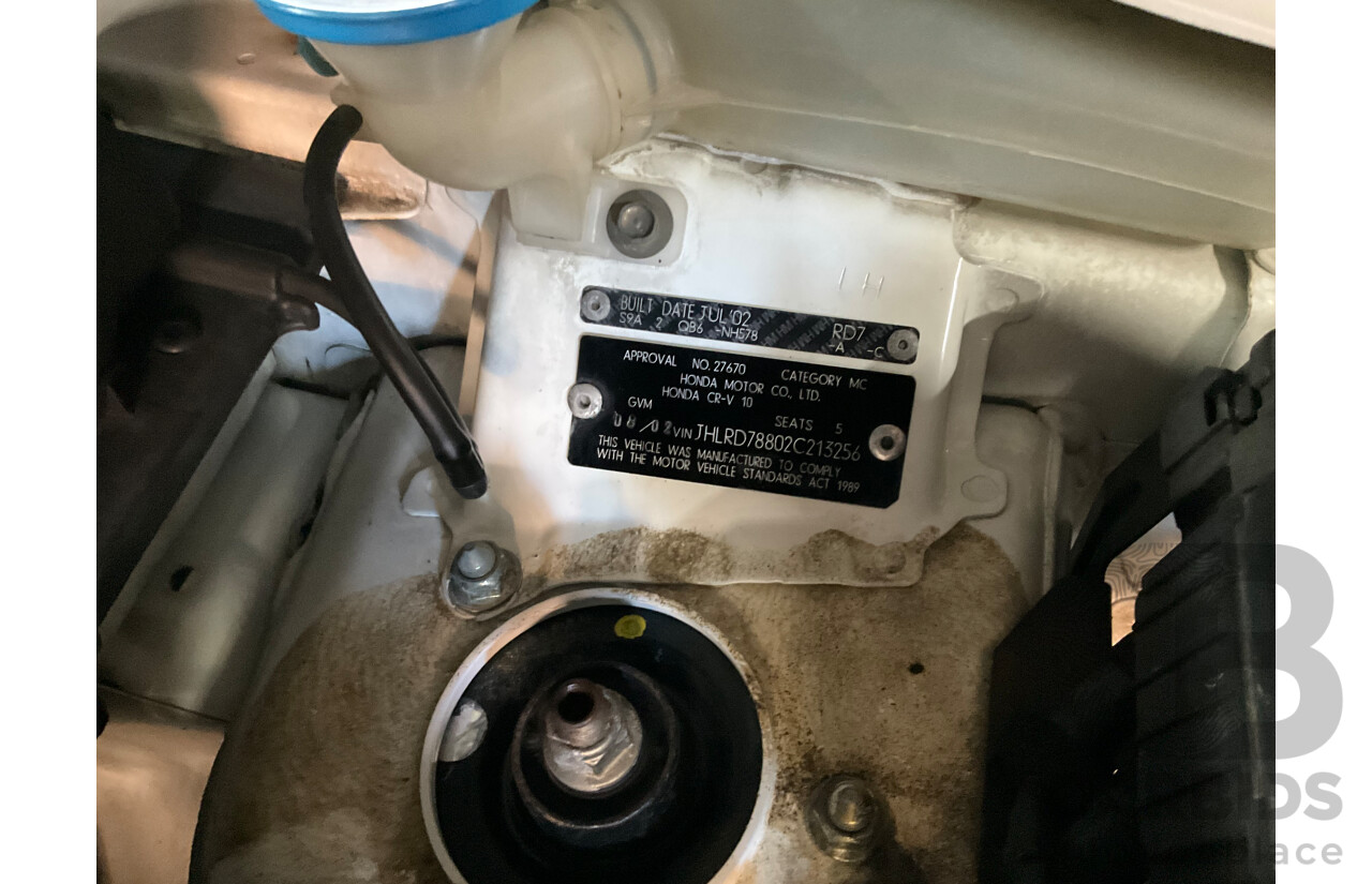 8/2002 Honda CR-V (4x4) MY02 4d Wagon Taffeta White 2.4L