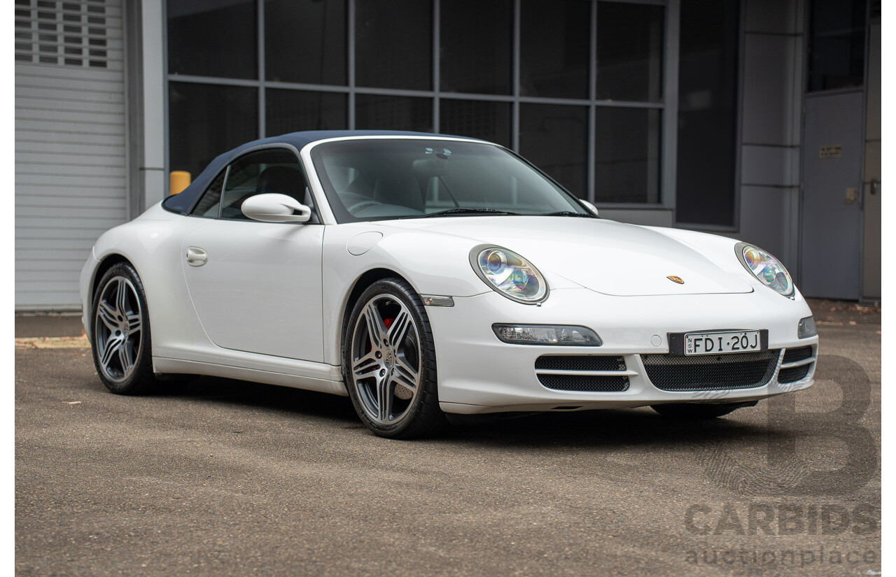 2007 Porsche 911 Carrera 4 S 997 (AWD) 2d Cabriolet Carrara White 3.8L - 12/13 Personal Import