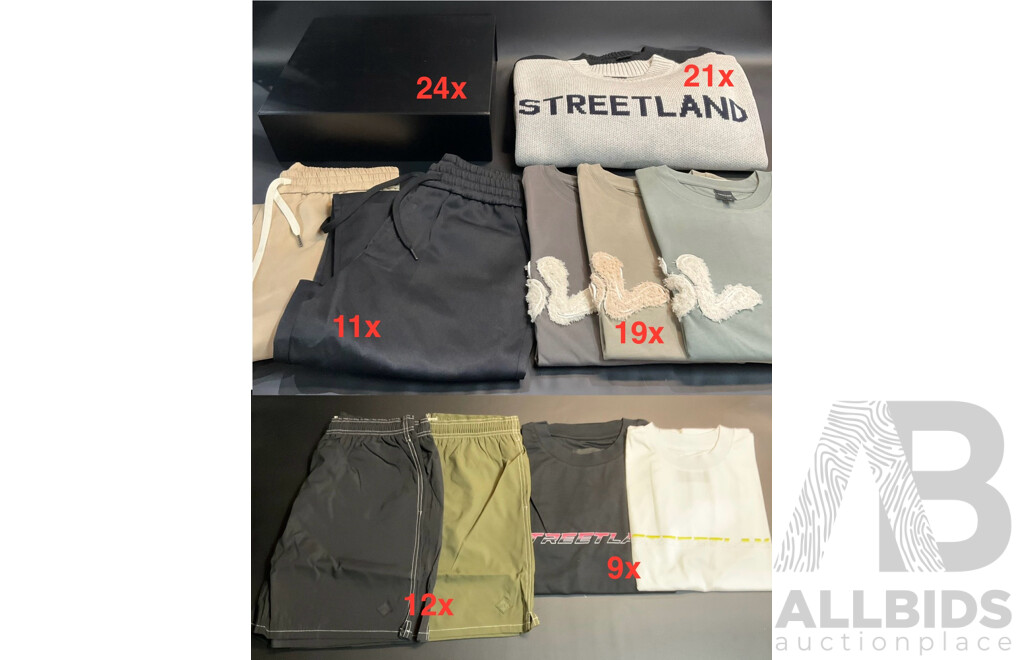 Assorted STREETLAND Men's and Women's Clothing - Lot of 96
