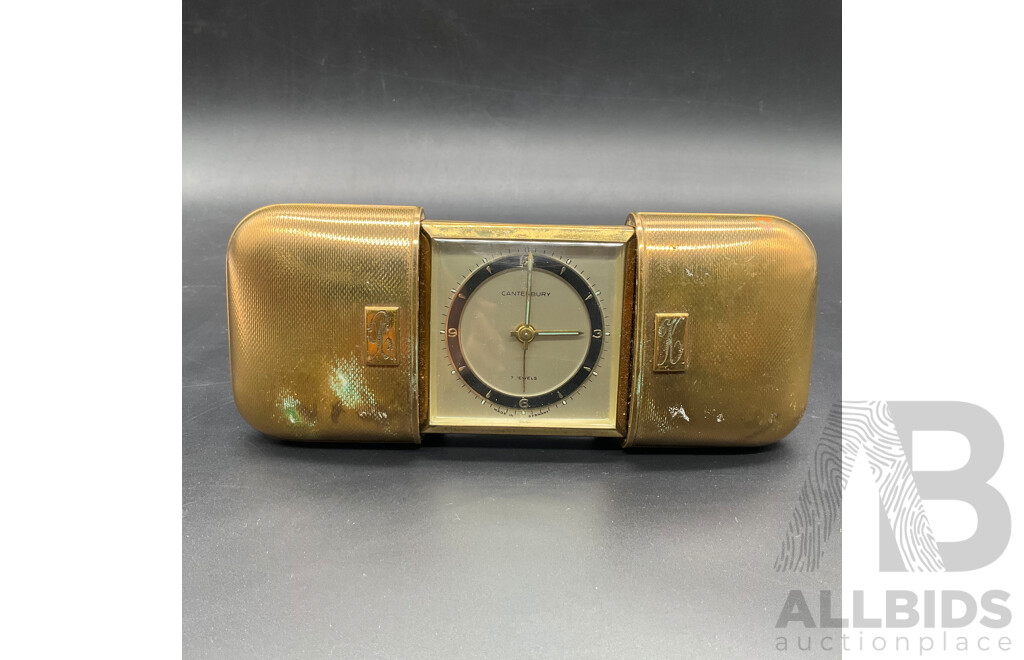 Canterbury Brass Mantel Clock, Mid-20th Century