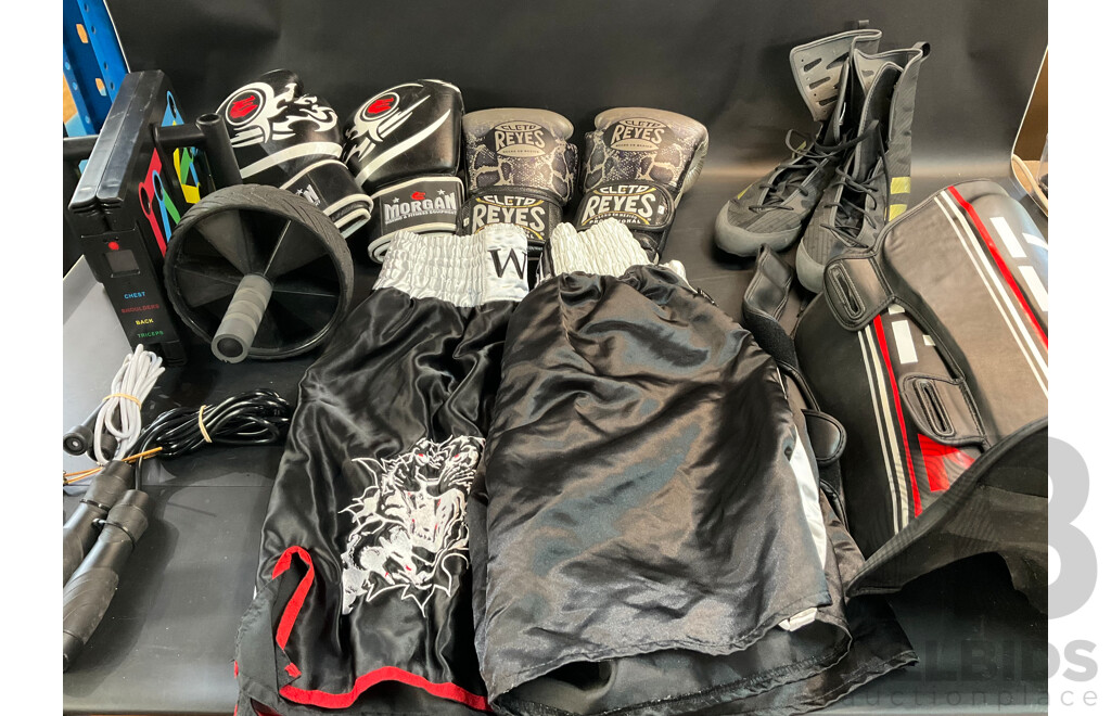 Adidas Boxing Shoes Size US12 & Assorted Boxing Equipment & Personal Gym Items