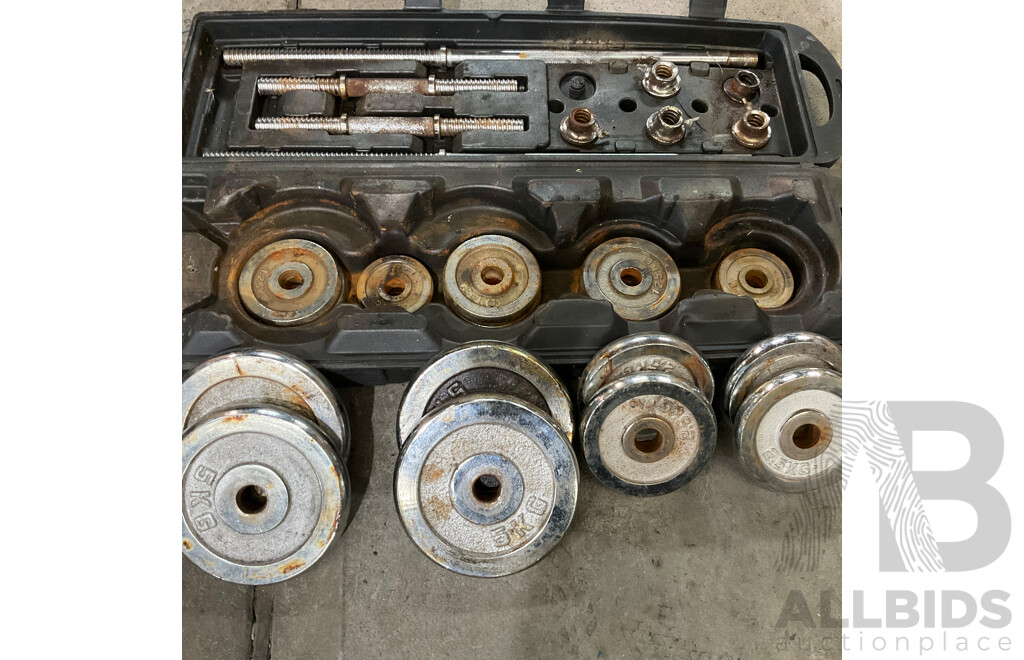 Adjustable Barbell Lifting Dumbbells with Carry Case