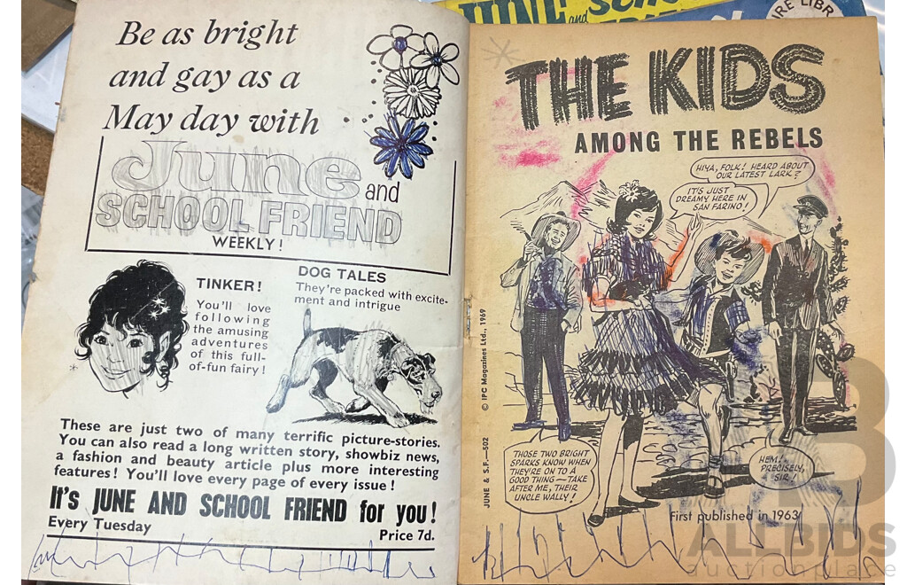 Five Vintage June and School Friend Collection #388 #419 #502 #518 #574