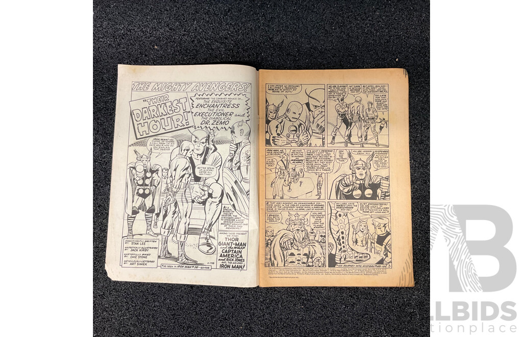 The Avengers #3 Yaffa( (1978) Their Darkest Hour Comic Book - Australia edition