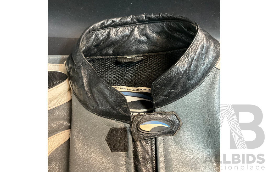 Vintage Bikers Club Motorbike Leather Jacket and Pants Size XL