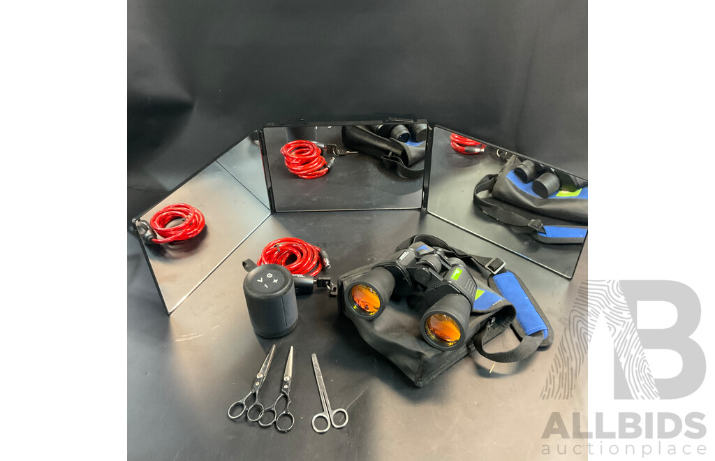 Outdoor Plus 10x50 ZCF Binoculars & Master Lock Cable Lock & Anko Speaker and More Household Items