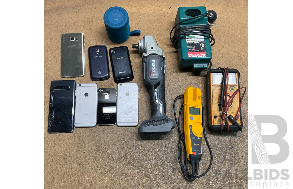 Spare or Repair - IPhone, Samsung Mobile Phone, Anko Speaker & Assorted Tools