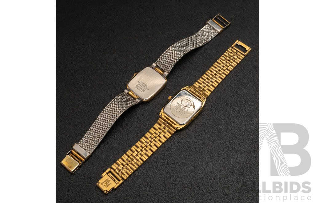 Citizen Quartz 1000-S63863 & Seiko Quartz 8620-5090 Vintage Watches