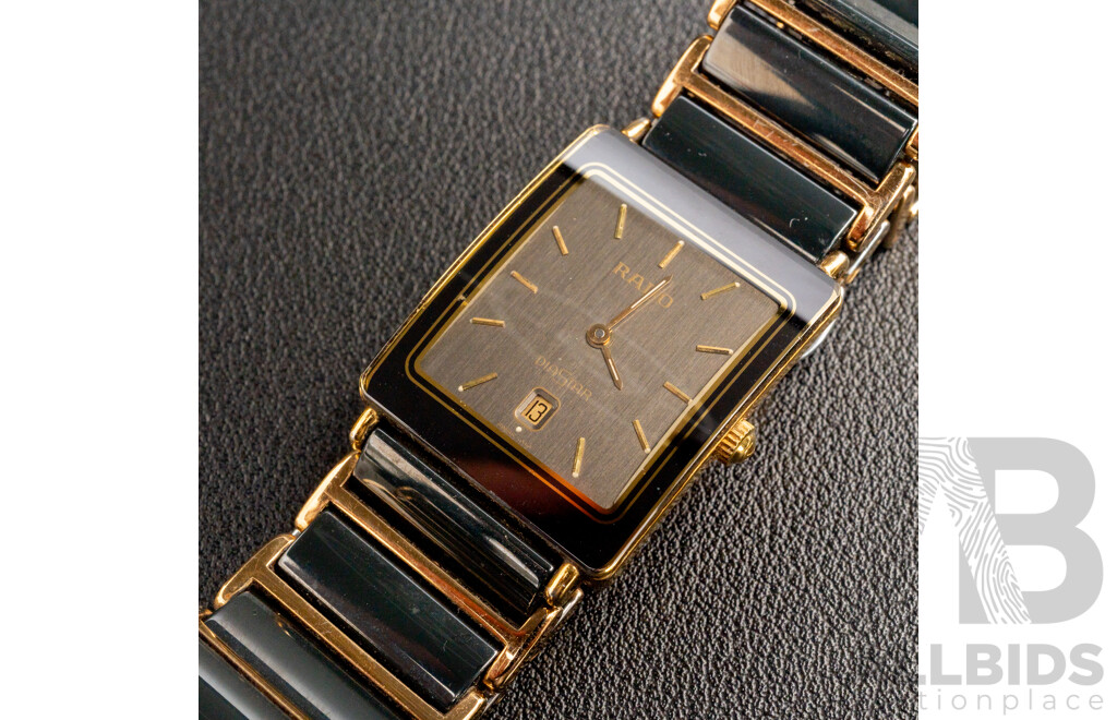 Rado Dia Star Ladies Watch, 160.0281.3N, Black/gold Tone Ceramic