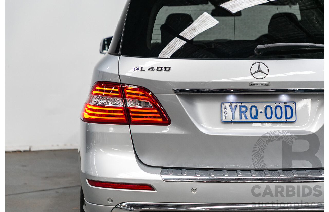 3/2014 Mercedes Benz ML 400 (4x4) AMG Sports Pack 166 MY14 4d Wagon Iridium Silver Metallic Twin Turbo V6 3.0L