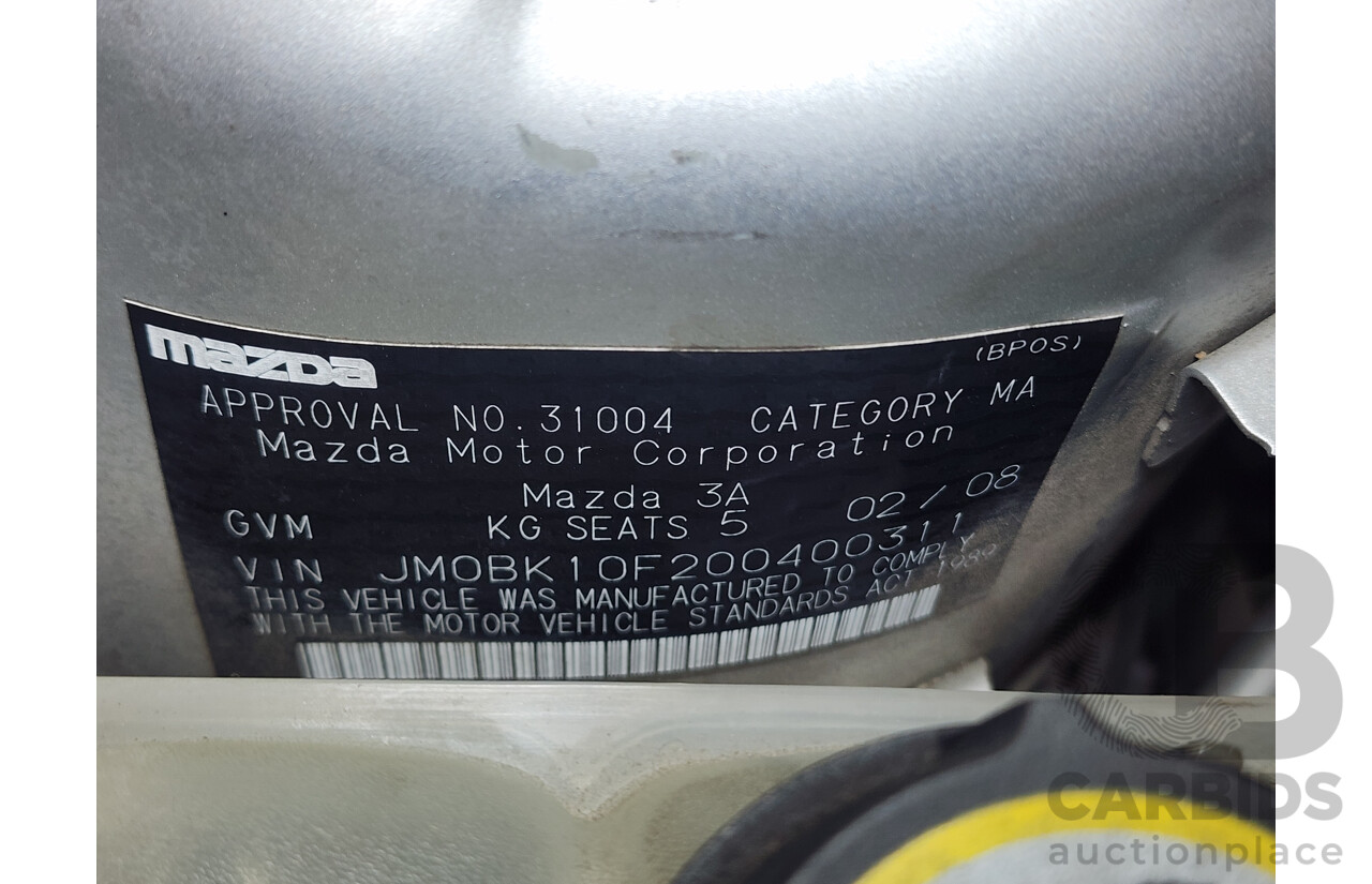 2/2008 Mazda Mazda3 NEO Sport BK MY08 4d Sedan Silver 2.0L