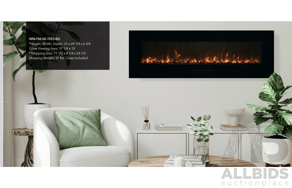 Amantii 60'' Wall Mount Electric Fireplace (WM-FM-60-7023-BG)