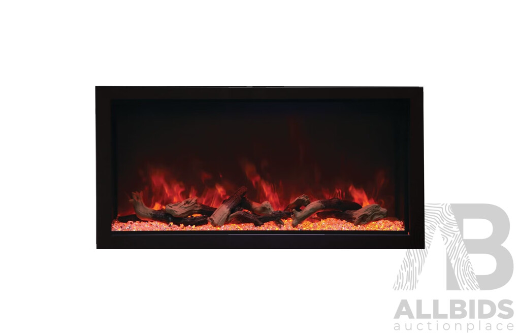 Remii 45 Inch Extra Tall Indoor Built-In Electric Fireplace with Black Steel Surround (102745-XT)