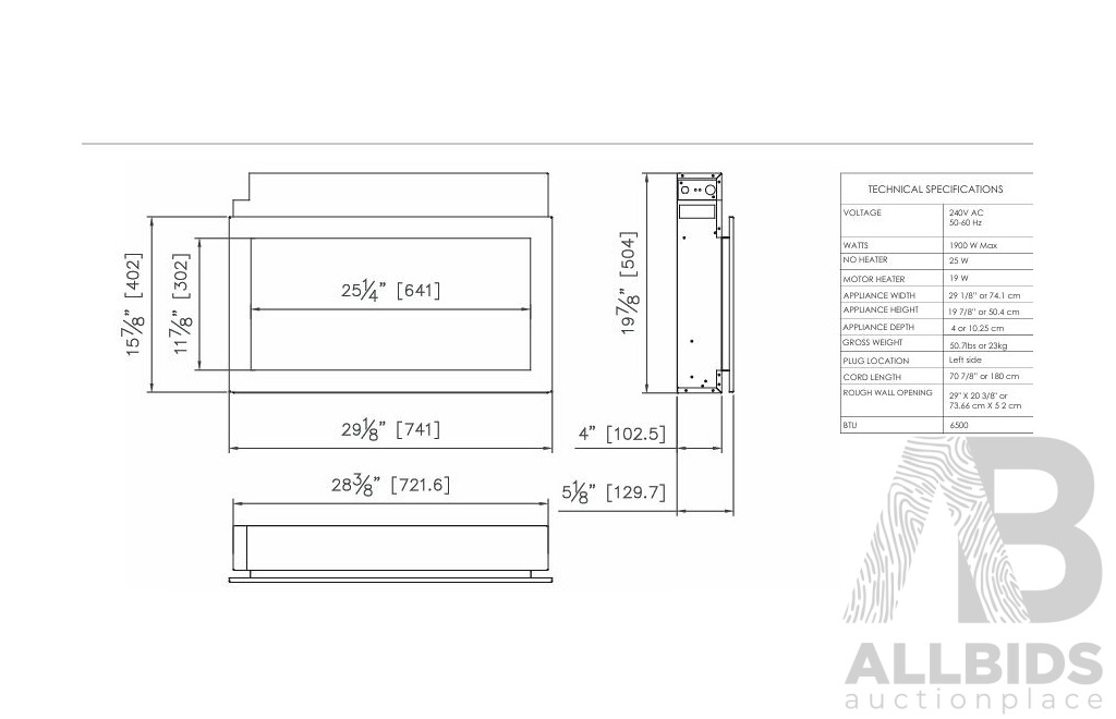 BI Extra Slim Indoor or Outdoor Built-In Electric Fireplace with Black Steel Surround (BI-30-XTRASLIM) - ORP $2,199