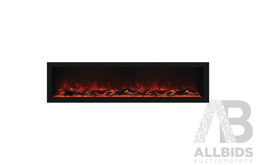 Remii 65 Inch Deep Indoor Built-in Electric Fireplaces with Black Steel Surround (102765-DE) - ORP $5,999