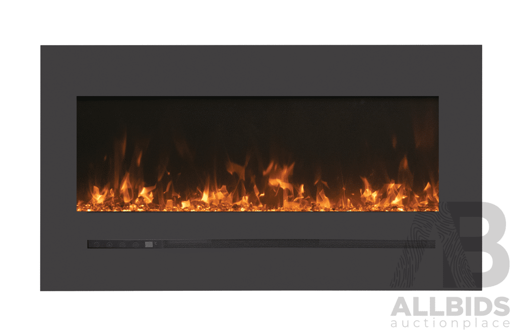 48''Wall Mount/Flush Mount Electric Fireplace with Steel Surround - WM-FML-48-5523 - ORP $1,999