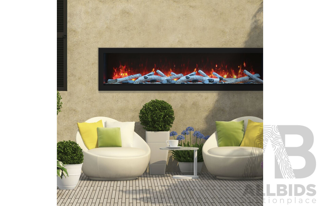 Remii 65 Extra Tall Indoor Built-in Electric Fireplaces with Black Steel Surround (102765-XT) - ORP $5,999