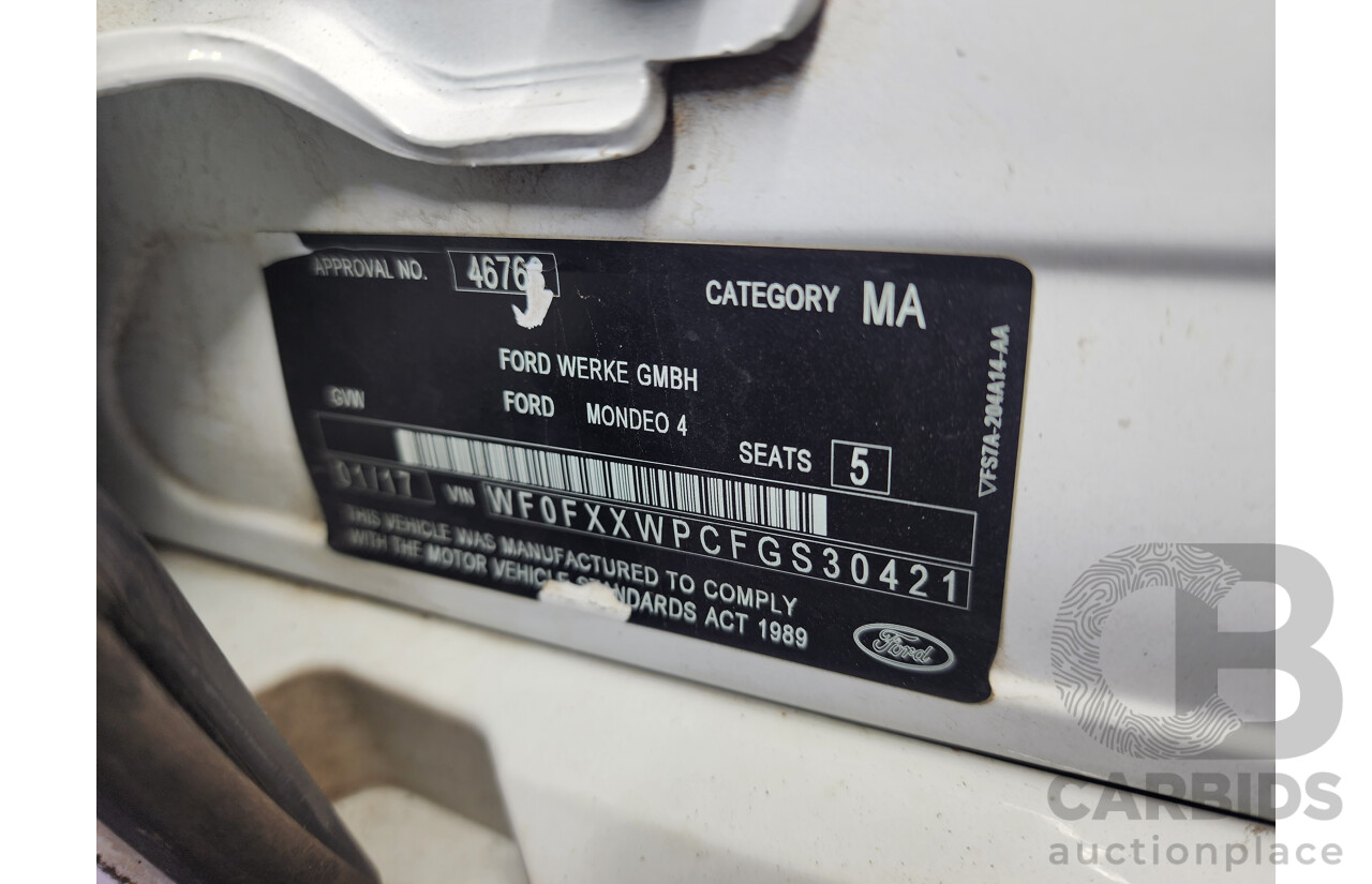 1/2017 Ford Mondeo Trend TDCi MD 4d Wagon White 2.0L