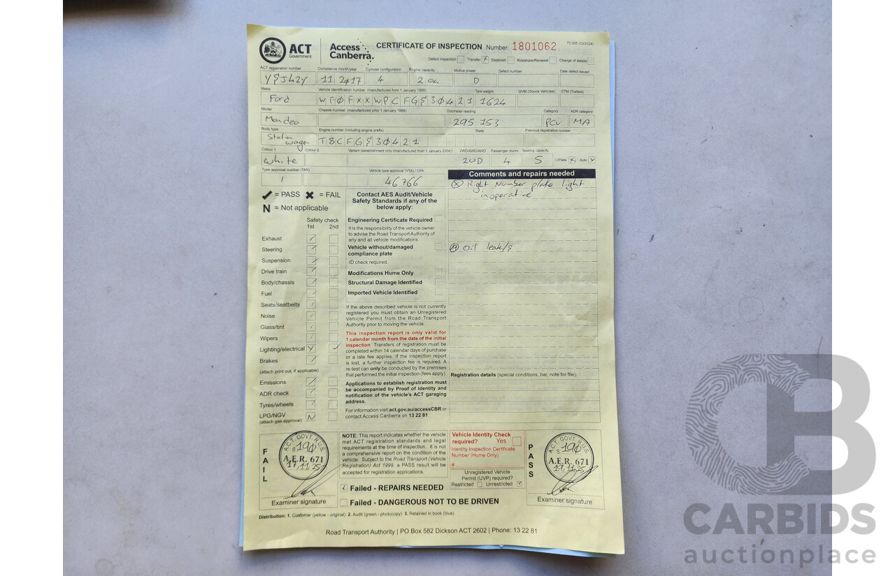 1/2017 Ford Mondeo Trend TDCi MD 4d Wagon White 2.0L