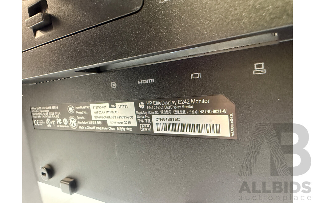 HP EliteDisplay (E242) + Dell P2422H (Not Powering ON)