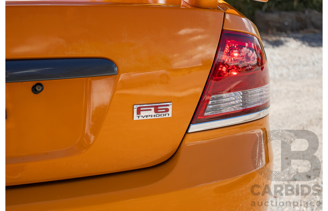 10/2006 Ford FPV F6 Typhoon BF MKII Build 007 4D Sedan Octane Orange Turbo 4.0L
