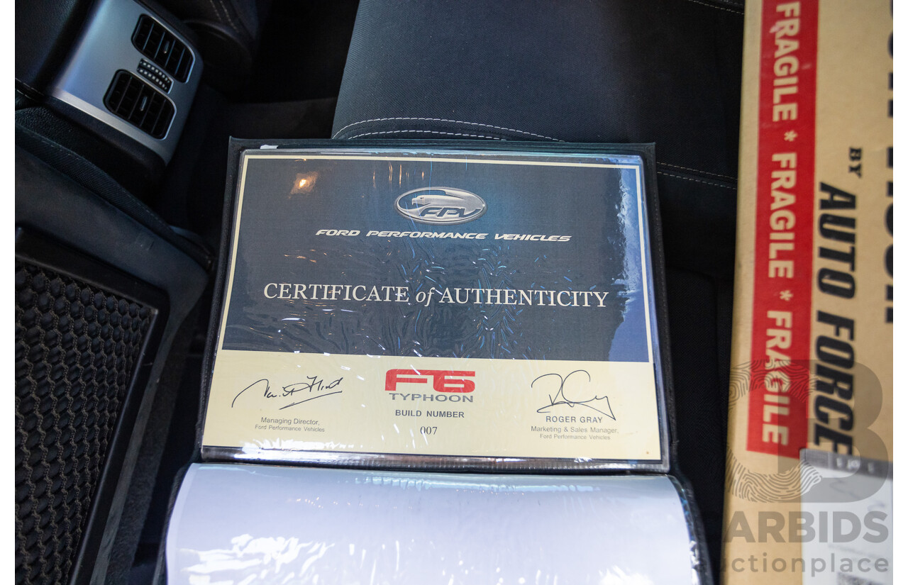 10/2006 Ford FPV F6 Typhoon BF MKII Build 007 4D Sedan Octane Orange Turbo 4.0L