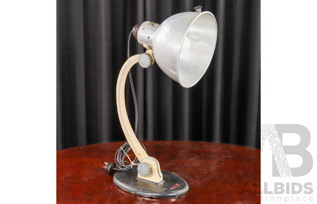Metal Framed Industrial Desk Lamp by Medical Equipment Services