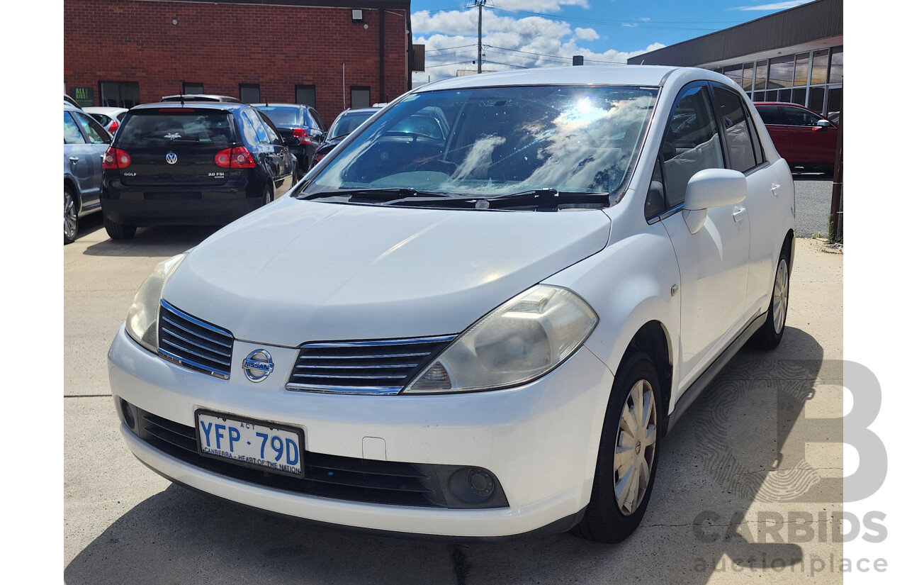 3/2008 Nissan Tiida ST C11 MY07 4d Sedan White 1.8L