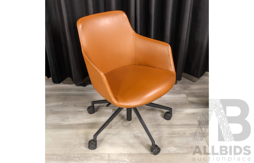 Set of Four Leather Upholstered Saba Chairs by Designcraft