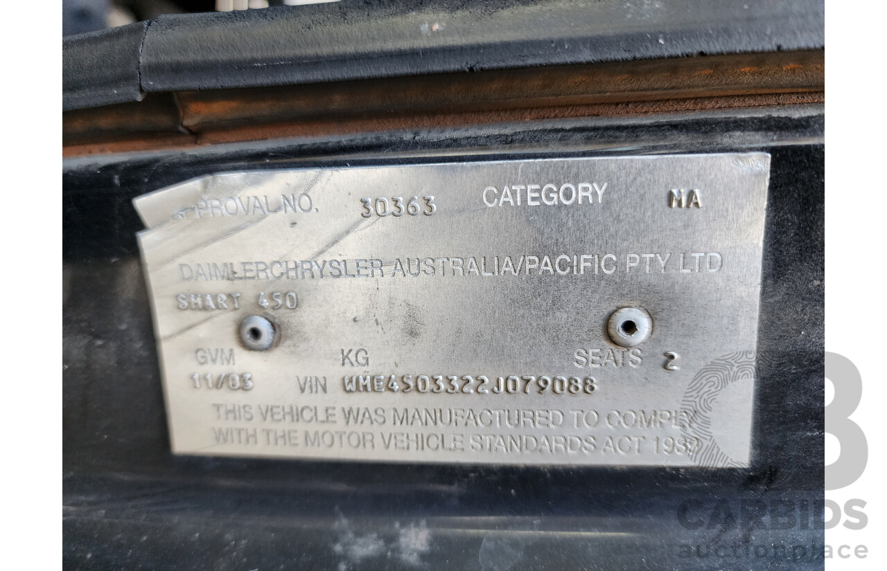 11/2003 Smart City Coupe   2d Coupe Grey 0.7L