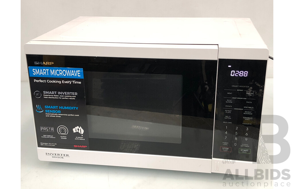 Sharp Inverter Sensor Smart 1200 Watt Microwave Oven