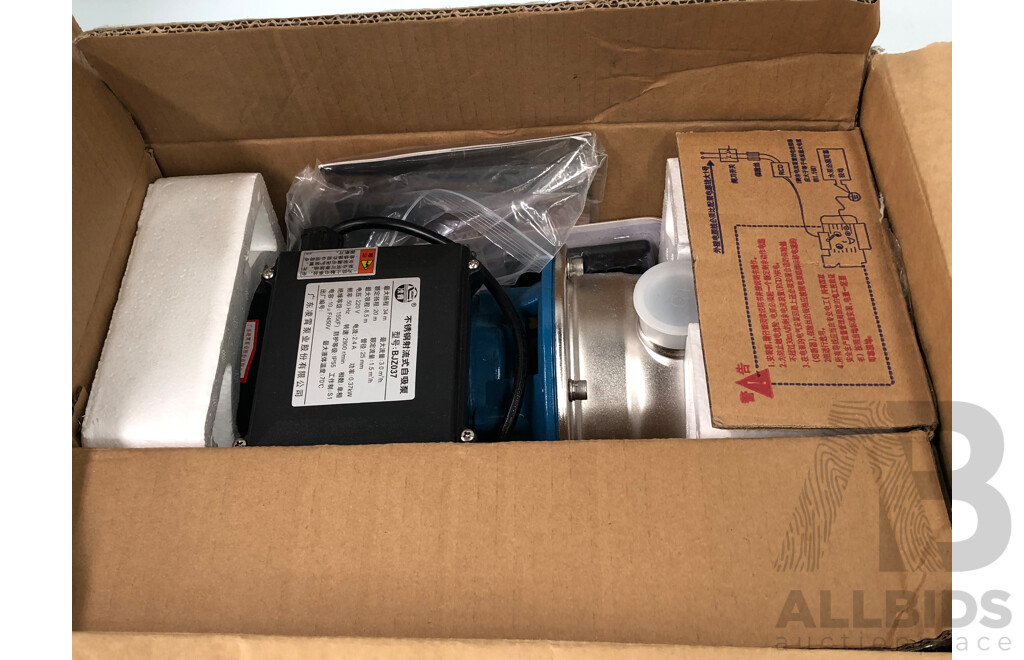 Stainless Steel 370 Watt Electric Self Suction Water Pump - New