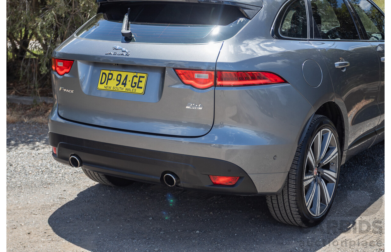 7/2016 Jaguar F-Pace 35t R-Sport (AWD) 4D Wagon Ammonite Grey Metallic Supercharged V6 3.0L
