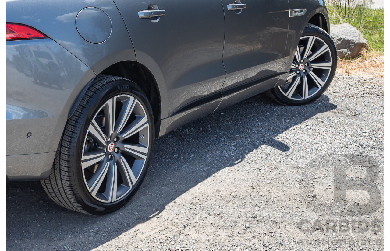 7/2016 Jaguar F-Pace 35t R-Sport (AWD) 4D Wagon Ammonite Grey Metallic Supercharged V6 3.0L