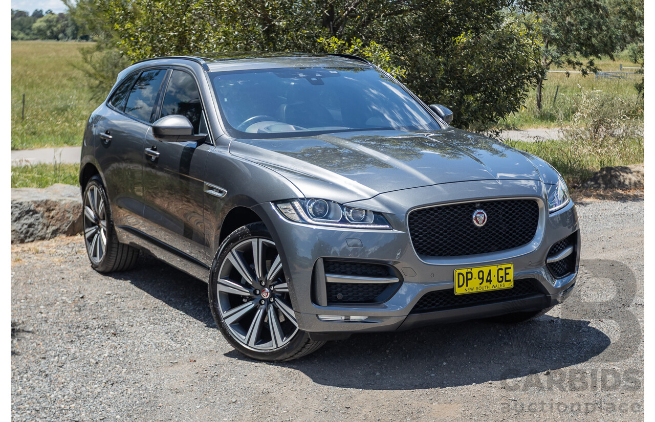 7/2016 Jaguar F-Pace 35t R-Sport (AWD) 4D Wagon Ammonite Grey Metallic Supercharged V6 3.0L