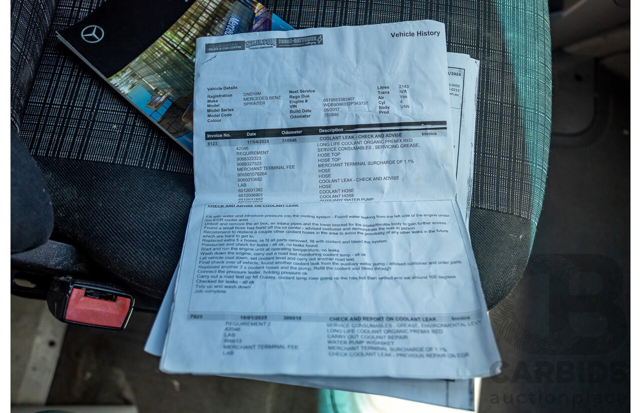 5/2017 Mercedes-Benz Sprinter 316cdi MWB MY17 4d Van White Turbo Diesel 2.1L