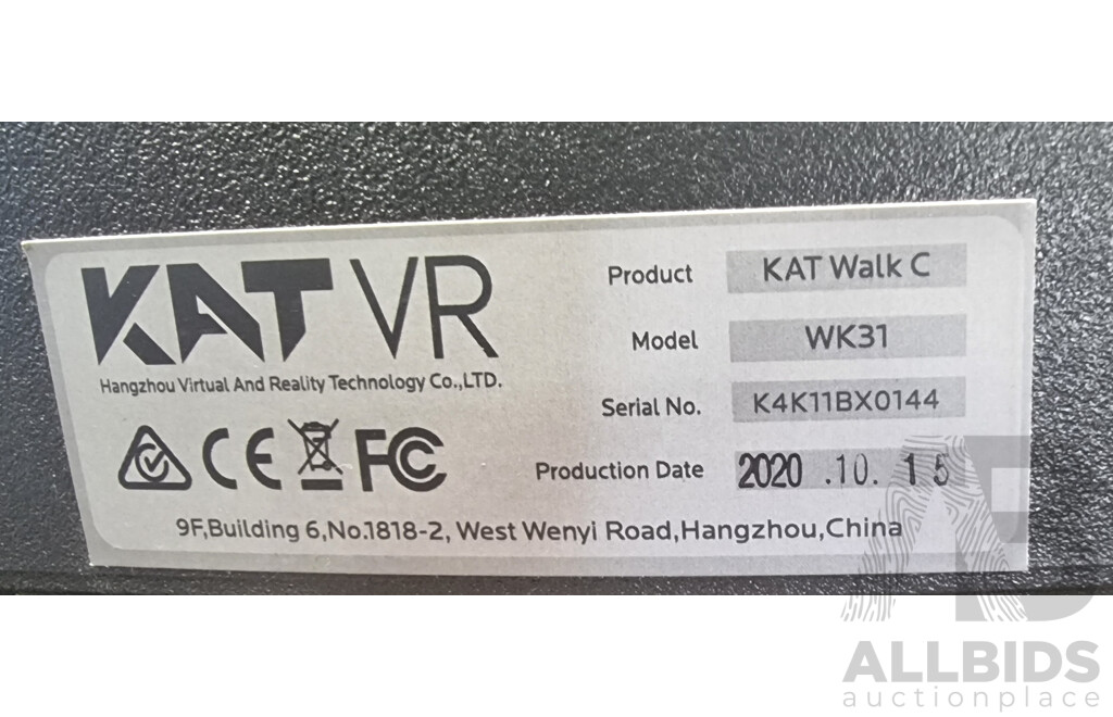 10/2020, KAT VR Walk C (WK31) Omnidirectional Treadmill - RRP $2,200