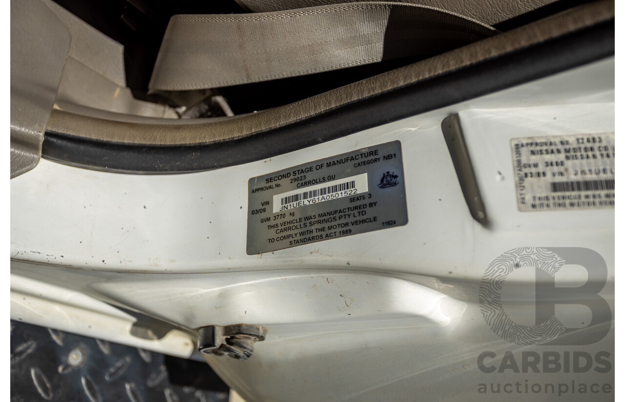 3/2009 Nissan Patrol DX (4x4) GU MY08 Leaf C/Chas White Turbo Diesel 3.0L