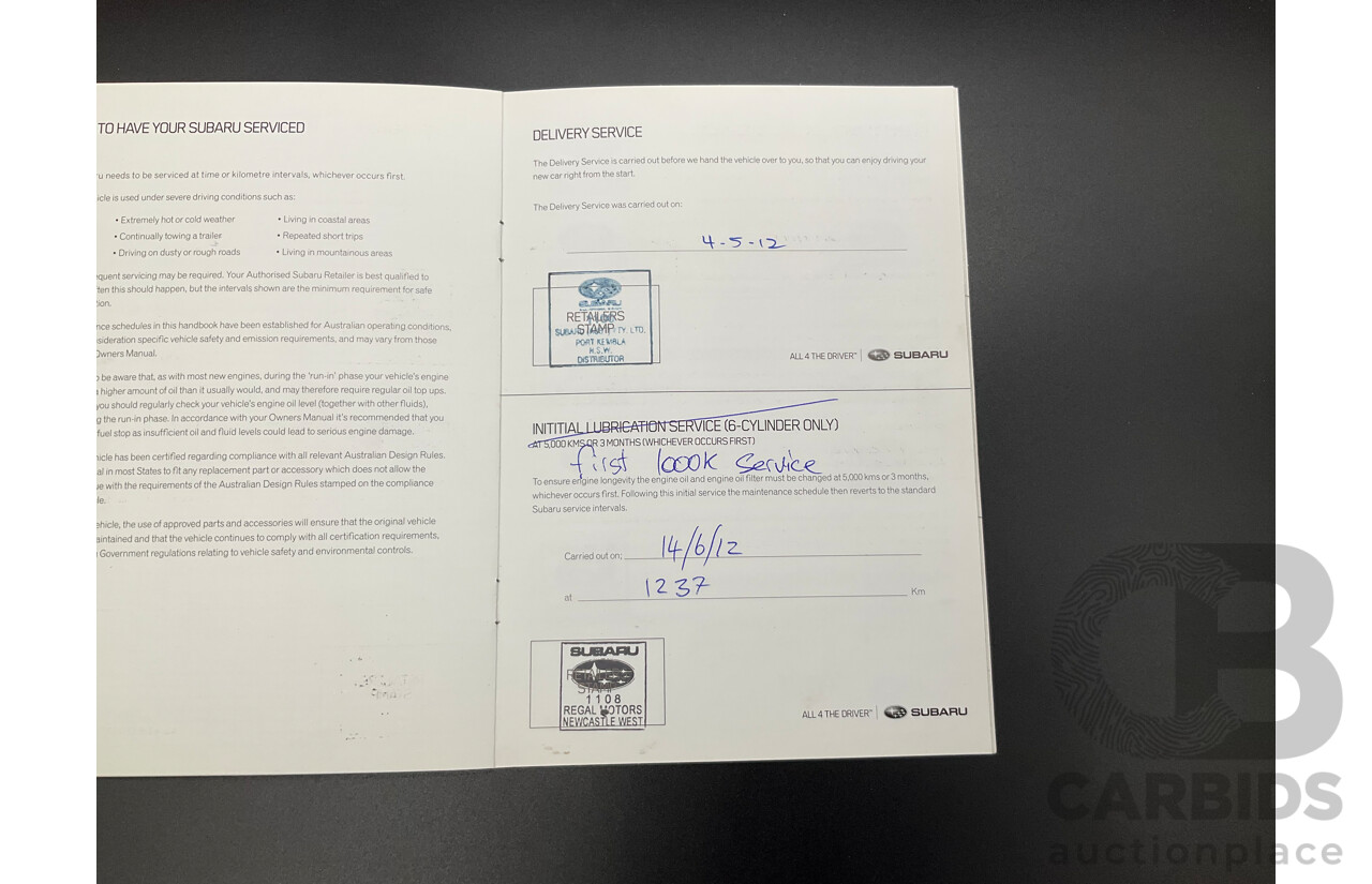 5/2012 Subaru Outback 2.5i MY12 4d Wagon Dark Grey Metallic 2.5L