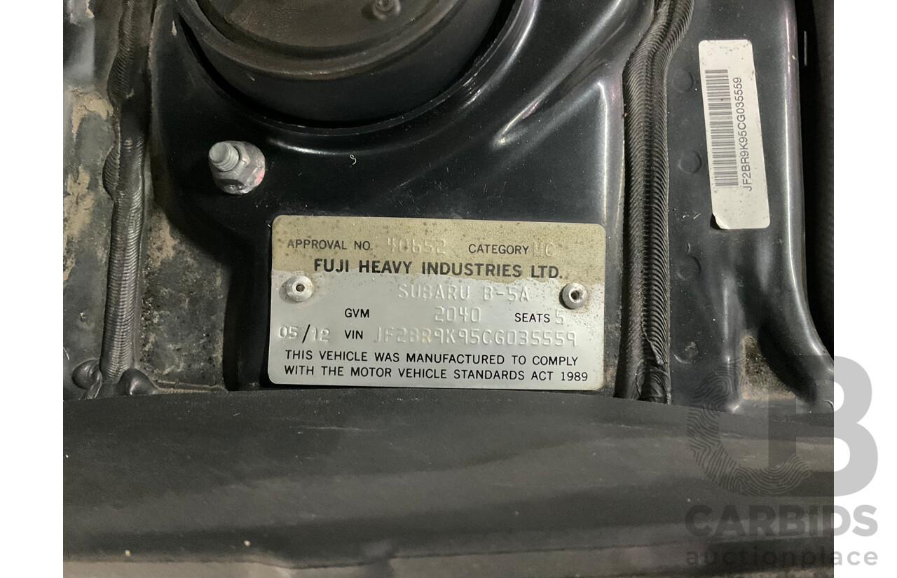 5/2012 Subaru Outback 2.5i MY12 4d Wagon Dark Grey Metallic 2.5L