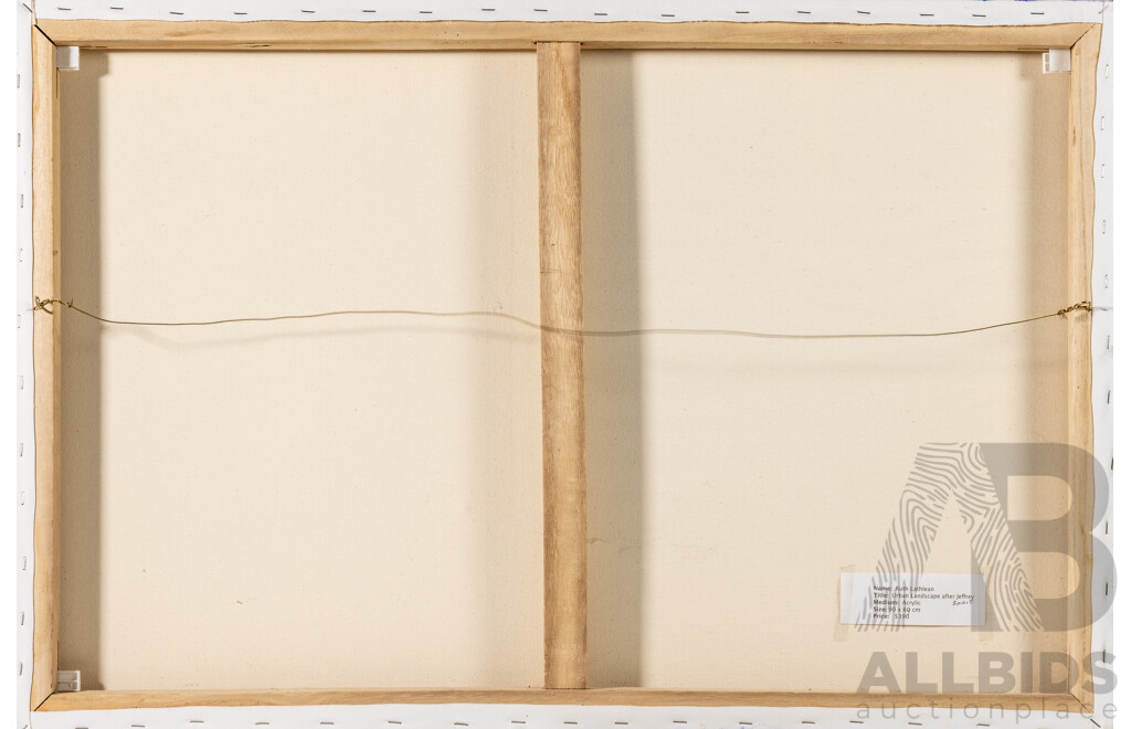 Ruth Lathlean, (20th Century, Australian), Urban Landscape After Jeffrey Smart, Wonderful Original Acrylic on Canvas, 61 x 91 cm